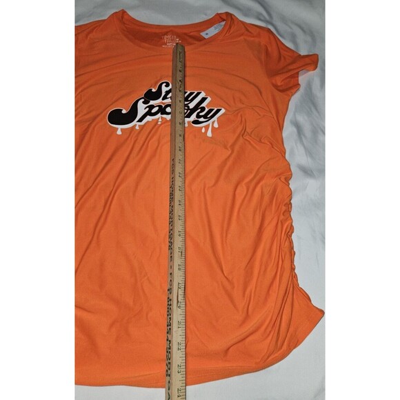 NEW Maternity Shirt MEDIUM 8-10 Orange STAY SPOOKY Halloween TIME & TRU NWT - Picture 5 of 7